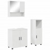 Zestaw mebli łazienkowych z drzwiami 3 pcs Wysoki połysk biały