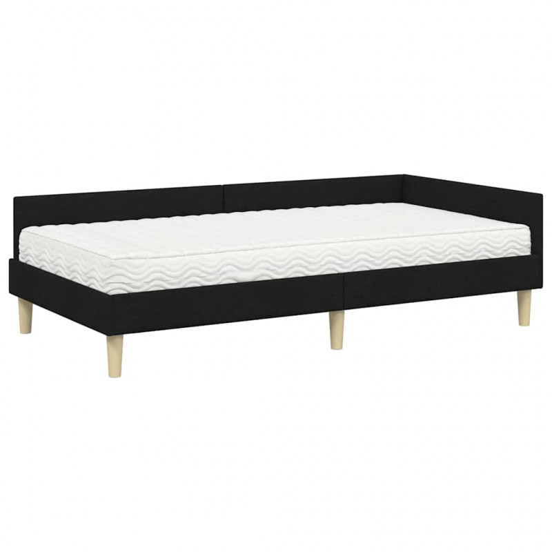 Rama Łóżka Narożnego z Materacem 2 pcs Zielony tkanina