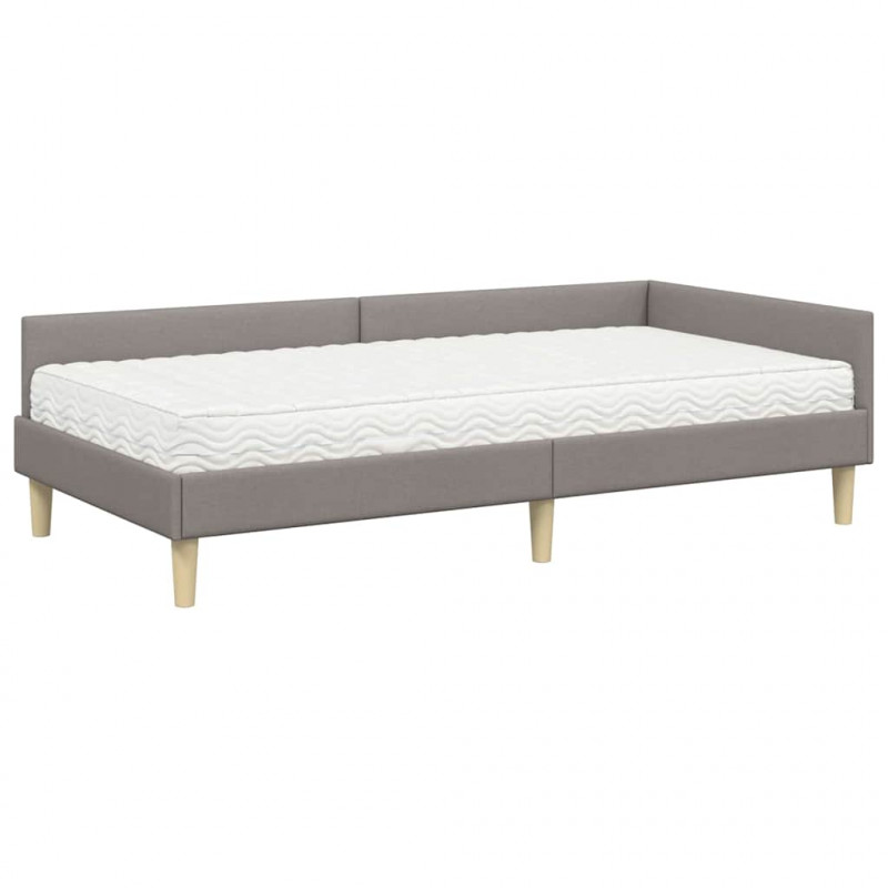 Rama Łóżka Narożnego z Materacem 2 pcs Ciemnoszary tkanina