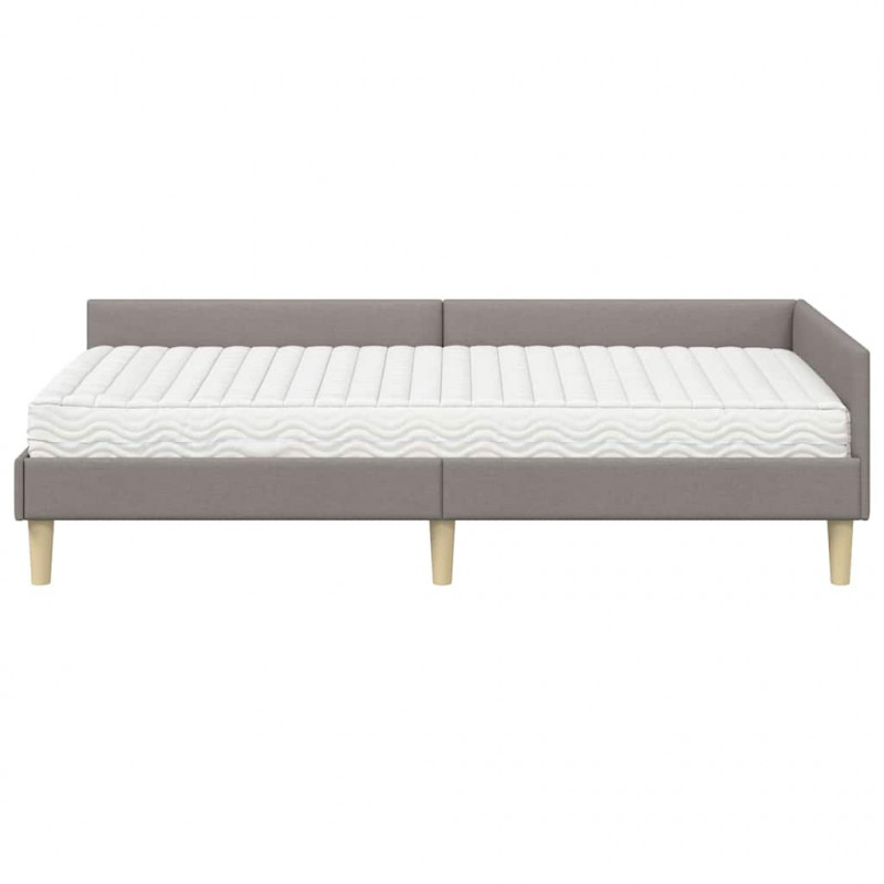 Rama Łóżka Narożnego z Materacem 2 pcs Ciemnoszary tkanina