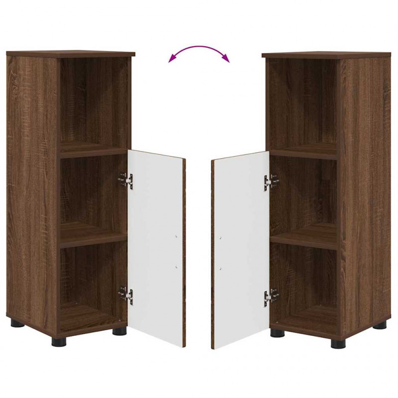Zestaw mebli łazienkowych z przechowywaniem 3 pcs Brązowy dąb