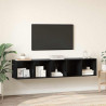 Zestaw szafek RTV 2 pcs Czarny Dąb Materiał drewnopochodny