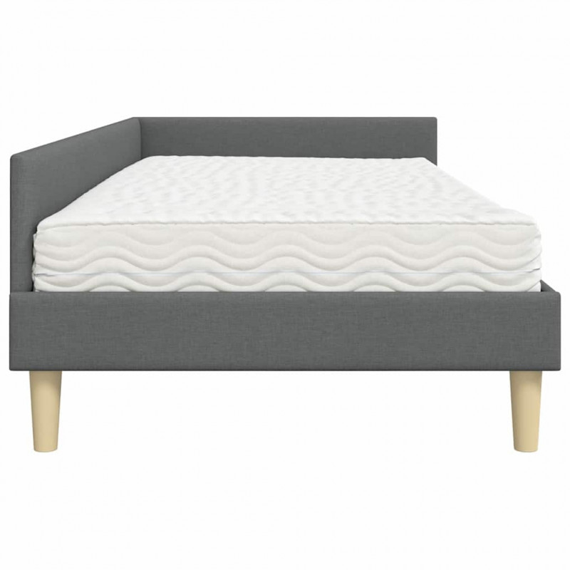 Rama Łóżka Narożnego z Materacem 2 pcs Szary tkanina