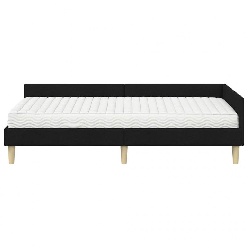 Rama Łóżka Narożnego z Materacem 2 pcs Zielony tkanina