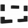 Zestaw szafek RTV 7 pcs Czarny Dąb Materiał drewnopochodny