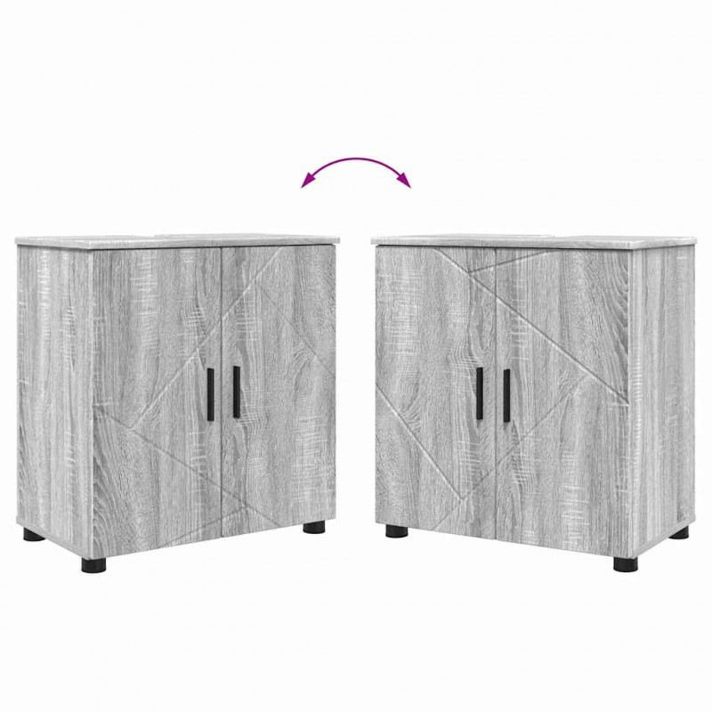 Zestaw mebli łazienkowych z szufladą 3 pcs Szary Sonoma