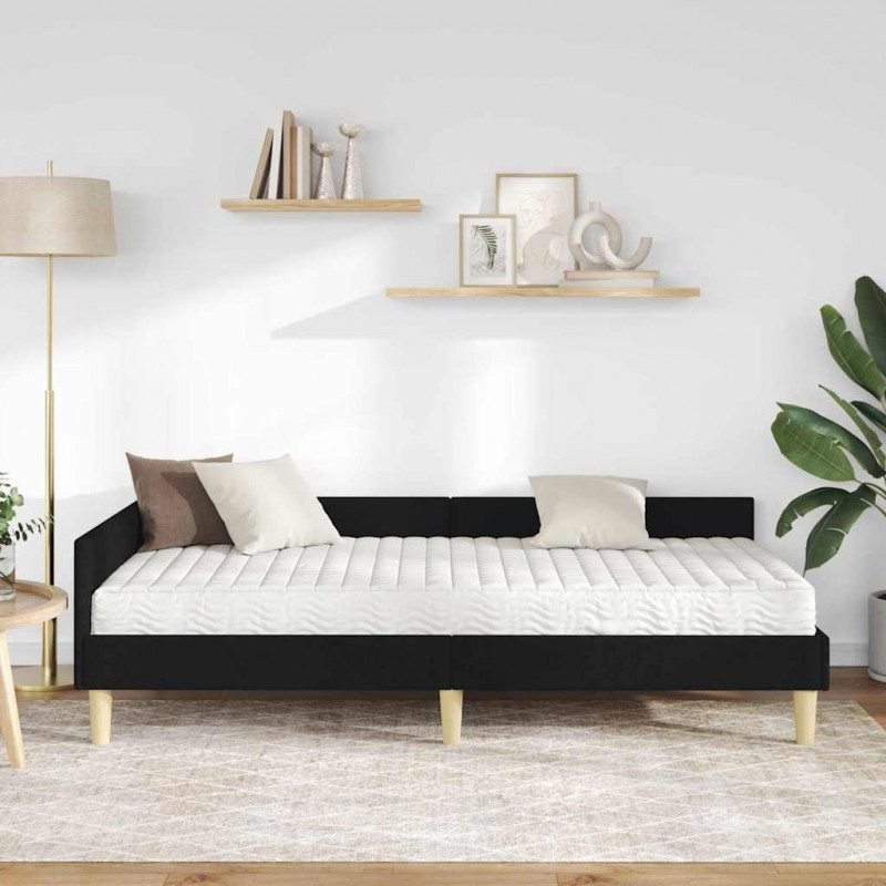 Rama Łóżka Narożnego z Materacem 2 pcs Zielony tkanina