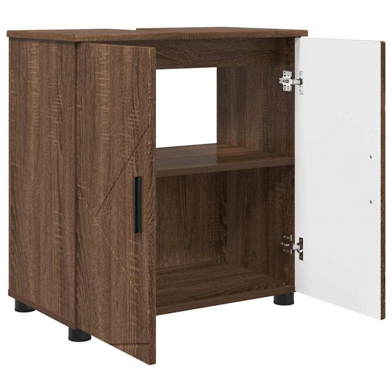 Zestaw mebli łazienkowych z szufladą 3 pcs Brązowy dąb