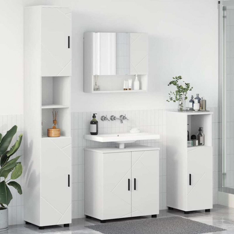 Zestaw mebli łazienkowych Montowane na ścianie 4 pcs Biały