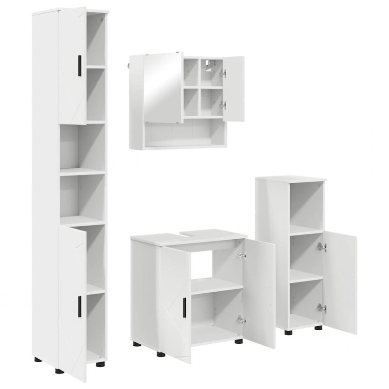 Zestaw mebli łazienkowych Montowane na ścianie 4 pcs Biały