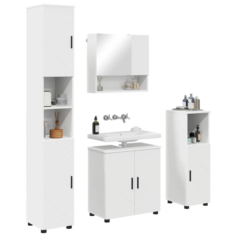 Zestaw mebli łazienkowych Montowane na ścianie 4 pcs Biały