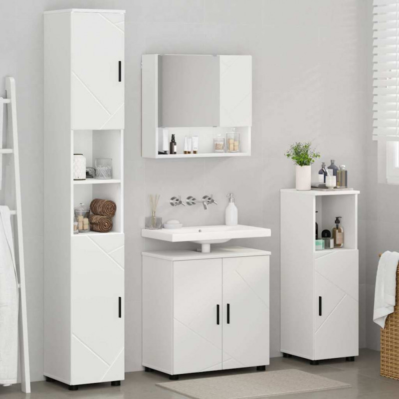 Zestaw mebli łazienkowych Montowane na ścianie 4 pcs Biały