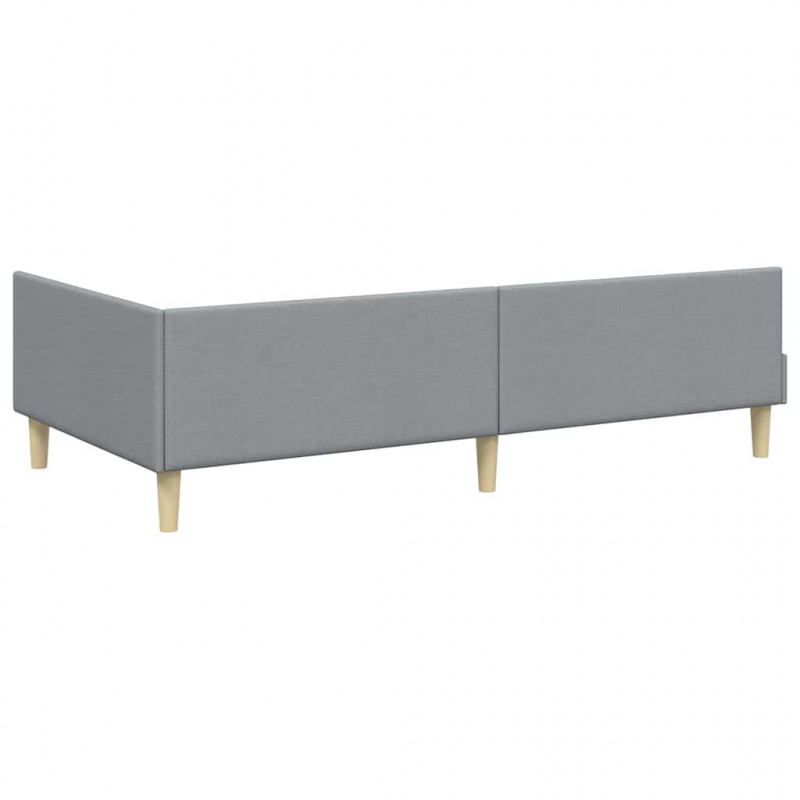 Rama Łóżka Narożnego z Materacem 2 pcs Jasnoszary tkanina
