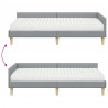 Rama Łóżka Narożnego z Materacem 2 pcs Jasnoszary tkanina
