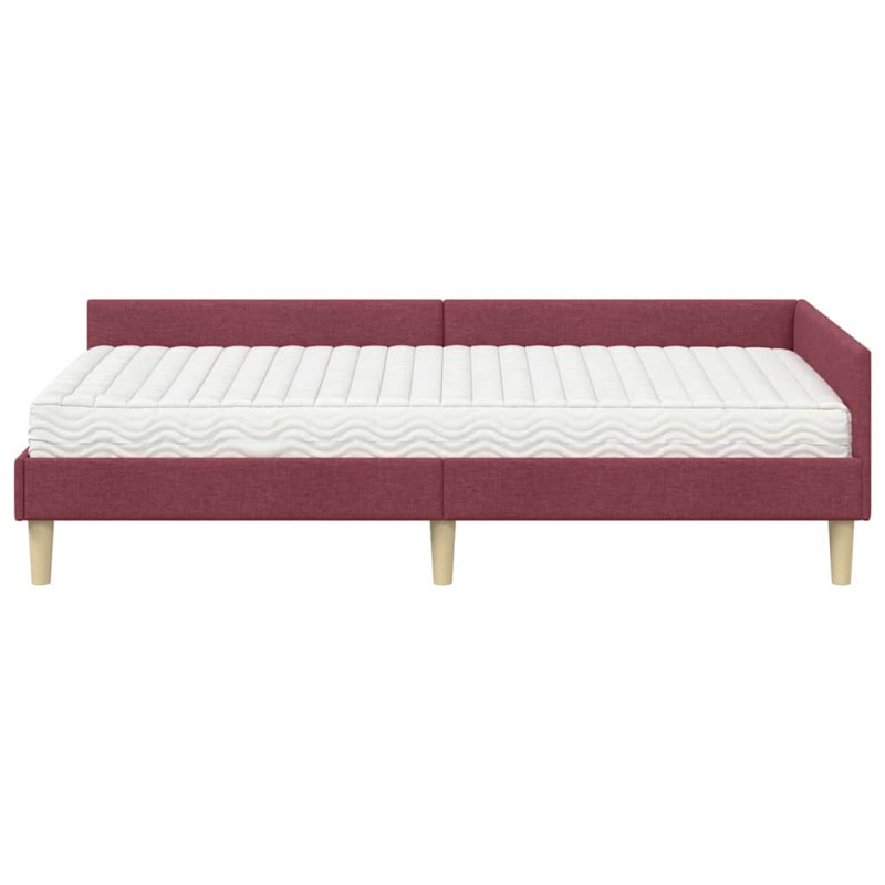 Rama Łóżka Narożnego z Materacem 2 pcs Szary tkanina