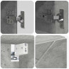 Zestaw mebli łazienkowych z drzwiami 4 pcs Betonowy szary
