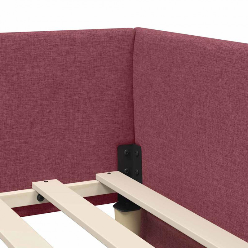 Rama Łóżka Narożnego z Materacem 2 pcs Szary tkanina