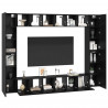 Zestaw szafek RTV 10 pcs Czarny Dąb 30,5 x 30 x 90 cm