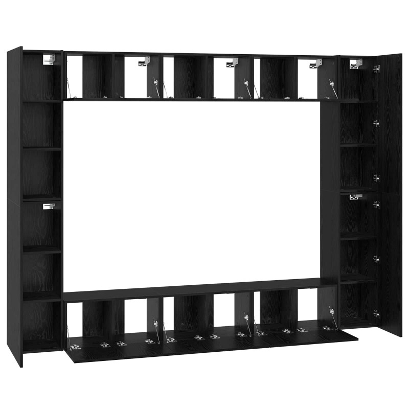 Zestaw szafek RTV 10 pcs Czarny Dąb 30,5 x 30 x 90 cm