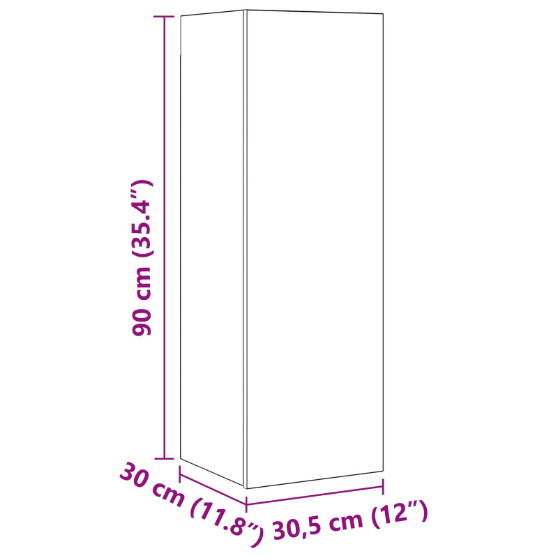 Zestaw szafek RTV 10 pcs Dąb rzemieślniczy 30,5 x 30 x 90 cm