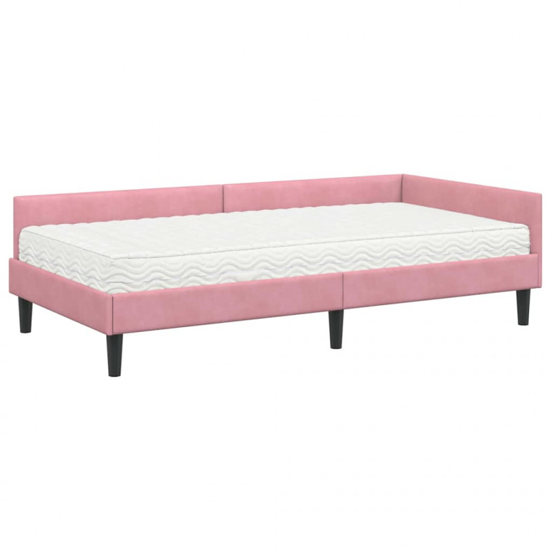 Rama Łóżka Narożnego z Materacem Inny 2 pcs Szary Aksamit
