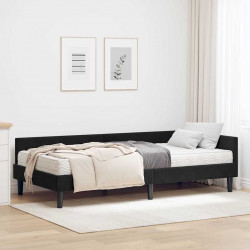 Rama Łóżka Narożnego z Materacem Inny 2 pcs Czarny Aksamit