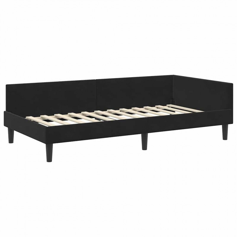 Rama Łóżka Narożnego z Materacem Inny 2 pcs Czarny Aksamit