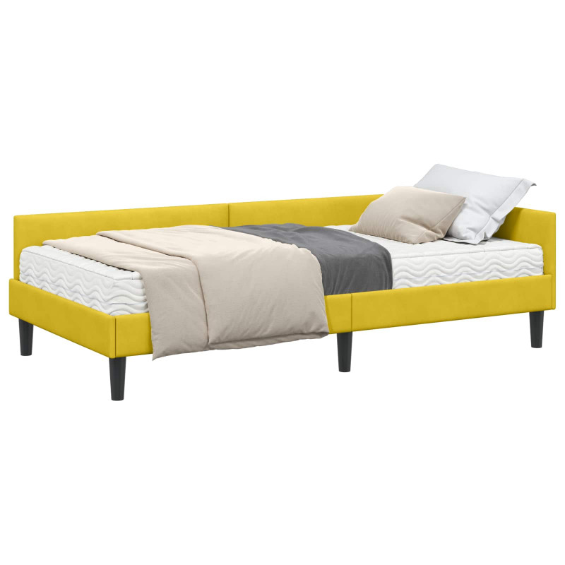 Rama Łóżka Narożnego z Materacem Inny 2 pcs Żółty Aksamit