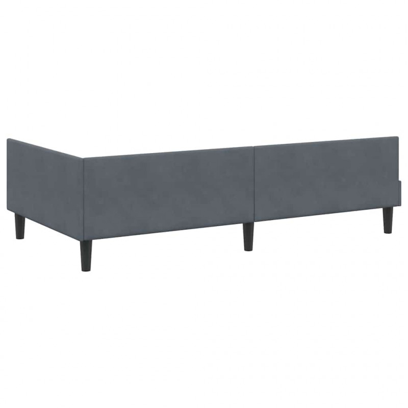 Rama Łóżka Narożnego z Materacem Inny 2 pcs Szary Aksamit