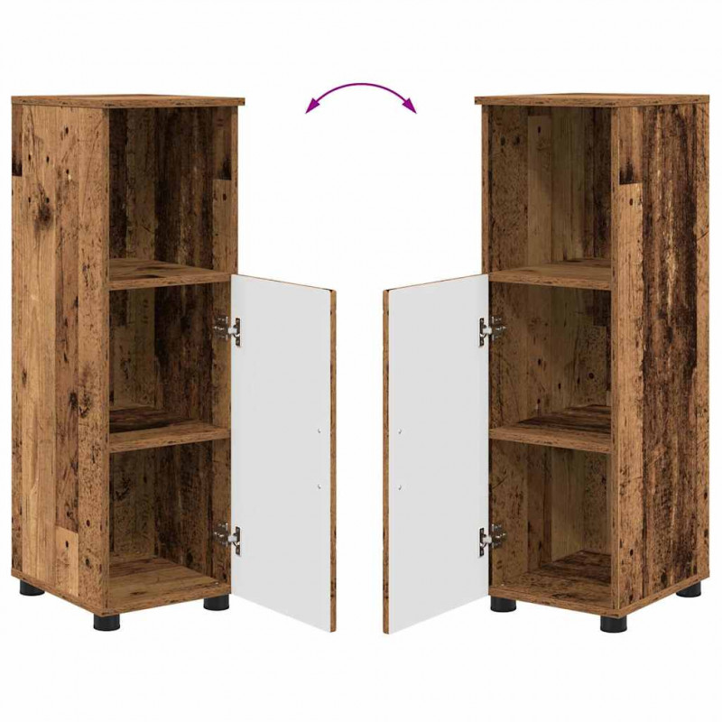 Zestaw mebli łazienkowych z przechowywaniem 5 pcs Stare drewno