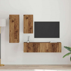 Zestaw szafek RTV 4 pcs Stare drewno Materiał drewnopochodny