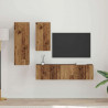 Zestaw szafek RTV 4 pcs Stare drewno Materiał drewnopochodny