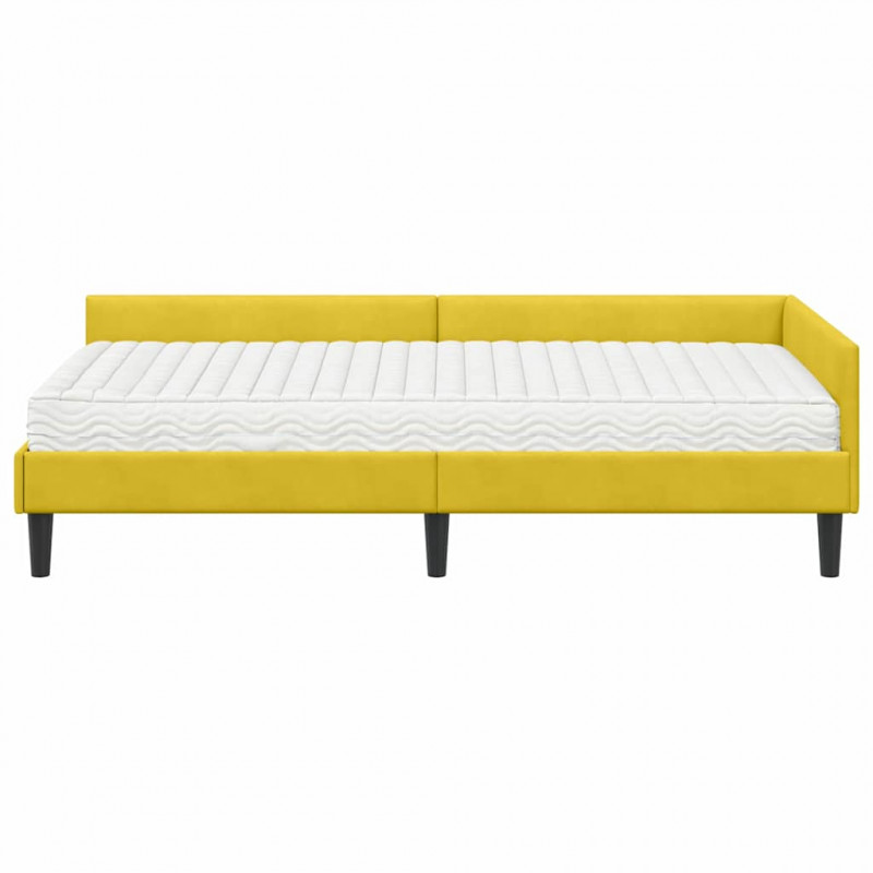 Rama Łóżka Narożnego z Materacem Inny 2 pcs Żółty Aksamit