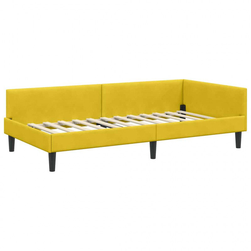 Rama Łóżka Narożnego z Materacem Inny 2 pcs Żółty Aksamit