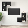 Zestaw szafek RTV 4 pcs Czarny Dąb Materiał drewnopochodny
