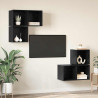 Zestaw szafek RTV 4 pcs Czarny Dąb Materiał drewnopochodny