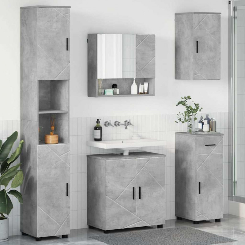 Zestaw mebli łazienkowych z szufladą 5 pcs Betonowy szary