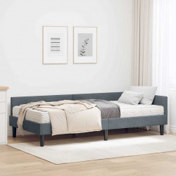 Rama Łóżka Narożnego z Materacem Inny 2 pcs Szary Aksamit