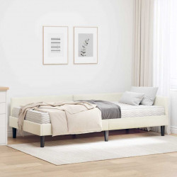 Rama Łóżka Narożnego z Materacem Inny 2 pcs Kremowy Aksamit