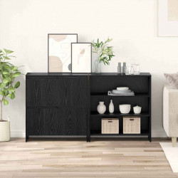 Bufet 2 pcs Czarny Dąb 70 x 41 x 75 cm Materiał drewnopochodny