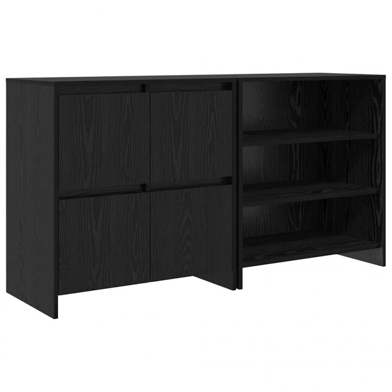 Bufet 2 pcs Czarny Dąb 70 x 41 x 75 cm Materiał drewnopochodny