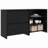 Bufet 2 pcs Czarny Dąb 70 x 41 x 75 cm Materiał drewnopochodny