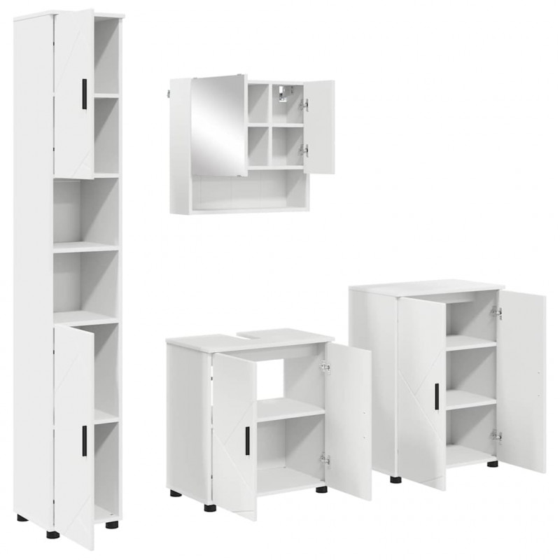 Zestaw mebli łazienkowych Montowane na ścianie 4 pcs Biały