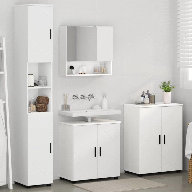 Zestaw mebli łazienkowych Montowane na ścianie 4 pcs Biały