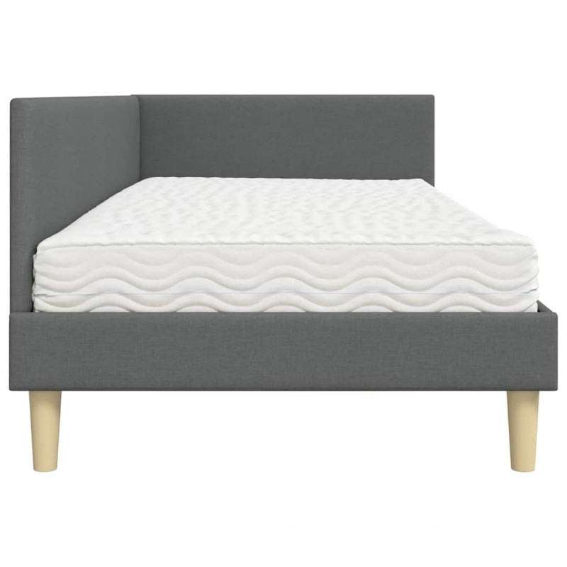 Rama Łóżka Narożnego z Materacem Inny 2 pcs Szary tkanina