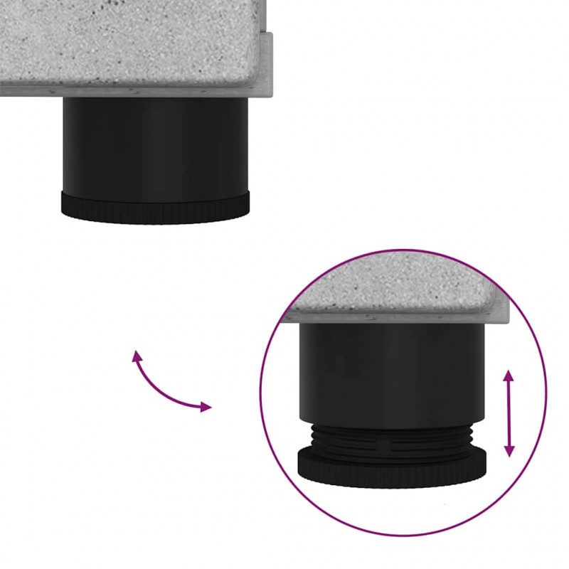 Zestaw mebli łazienkowych z drzwiami 4 pcs Betonowy szary