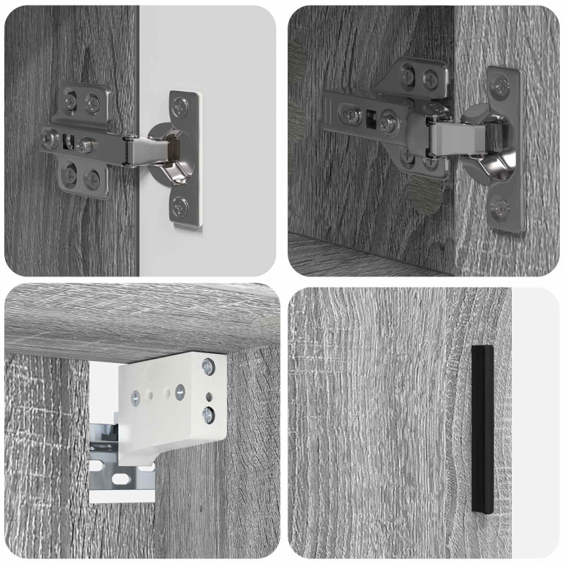 Zestaw mebli łazienkowych z przechowywaniem 4 pcs Szary Sonoma