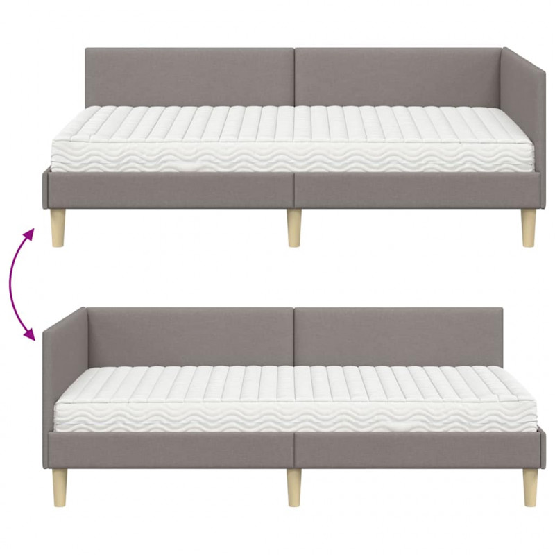 Rama Łóżka Narożnego z Materacem Inny 2 pcs Ciemnoszary tkanina