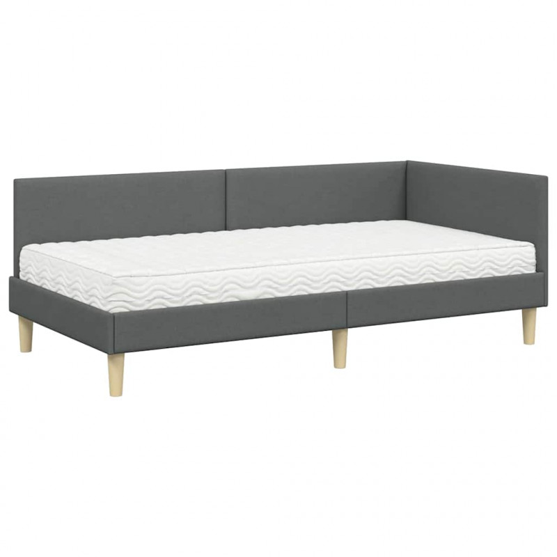 Rama Łóżka Narożnego z Materacem Inny 2 pcs Szary tkanina