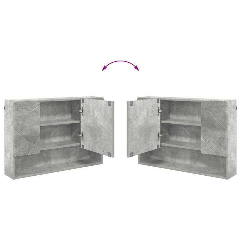 Zestaw mebli łazienkowych z szufladą 2 pcs Betonowy szary